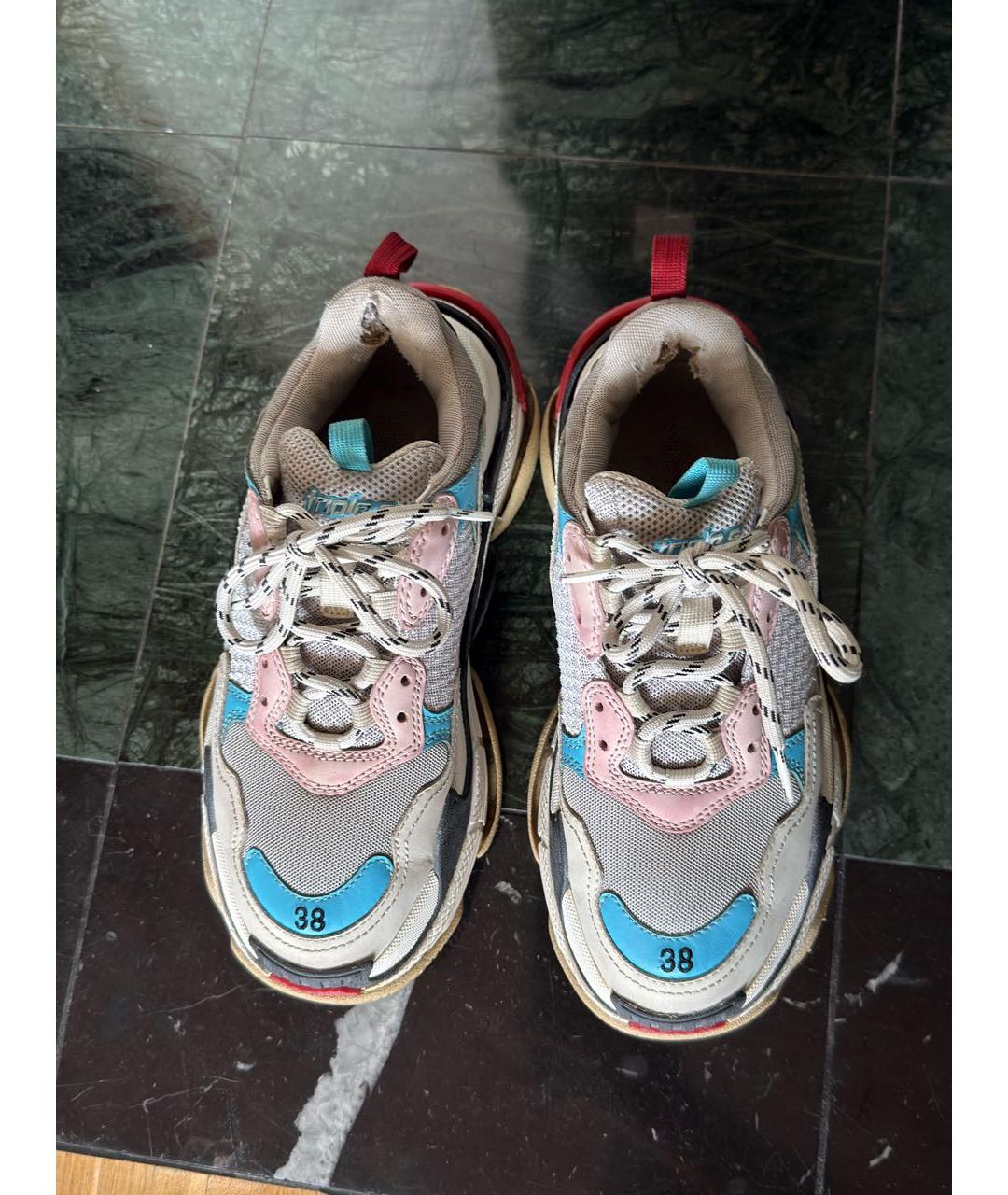 BALENCIAGA Мульти кожаные кроссовки, фото 3