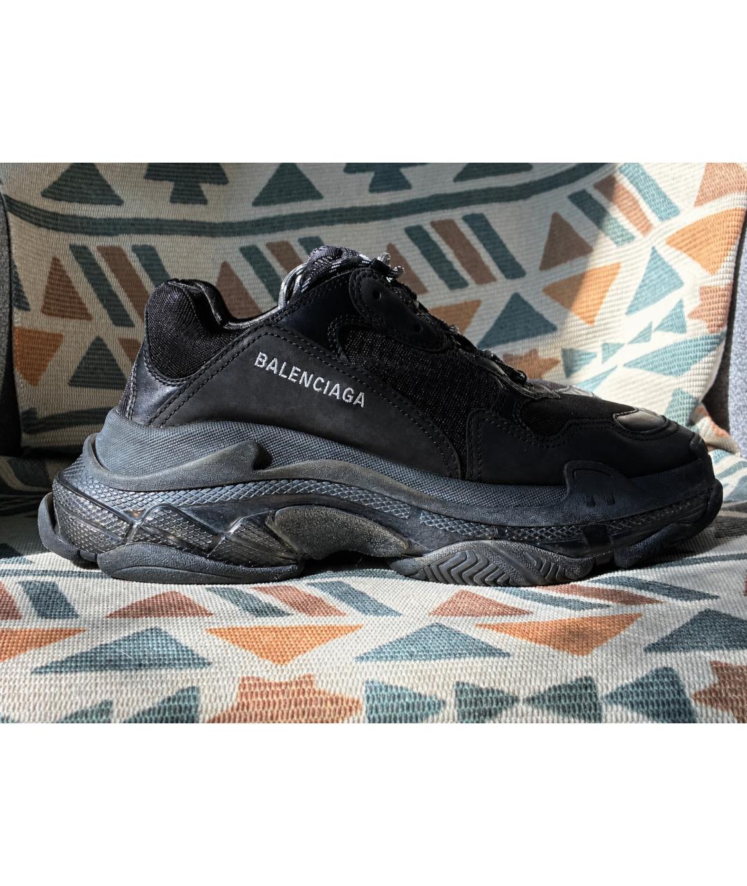 BALENCIAGA Черные текстильные низкие кроссовки / кеды, фото 10