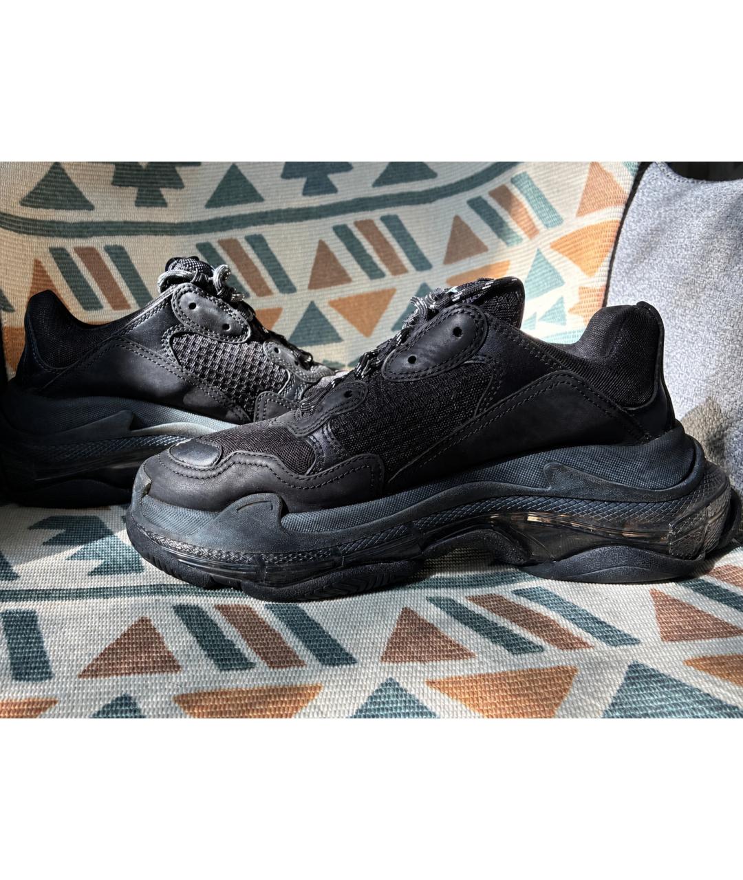 BALENCIAGA Черные текстильные низкие кроссовки / кеды, фото 6