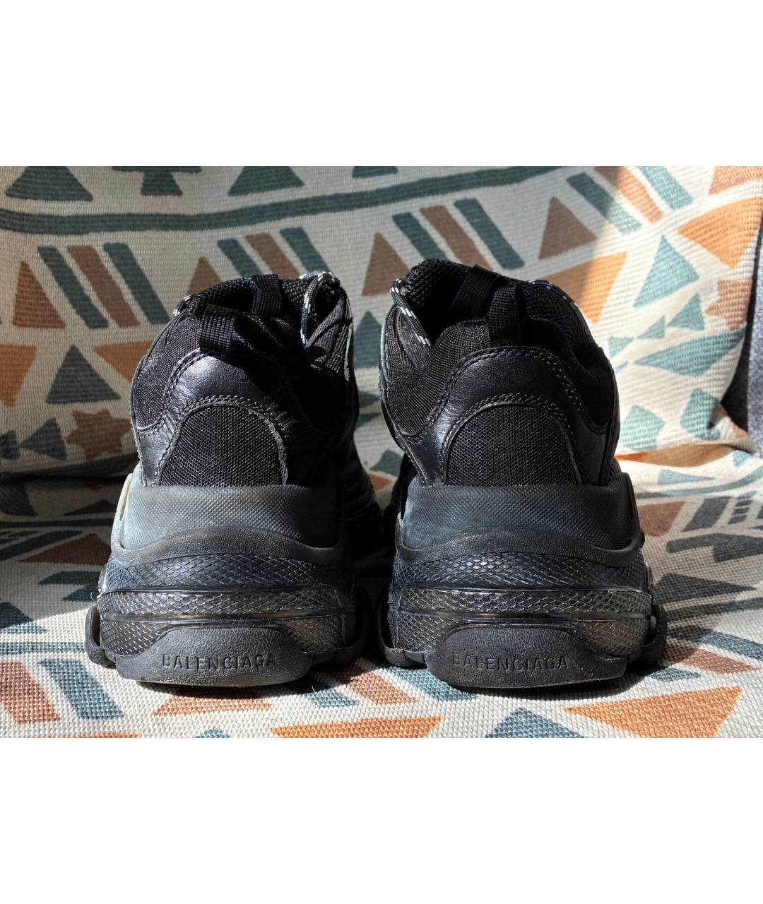 BALENCIAGA Черные текстильные низкие кроссовки / кеды, фото 5