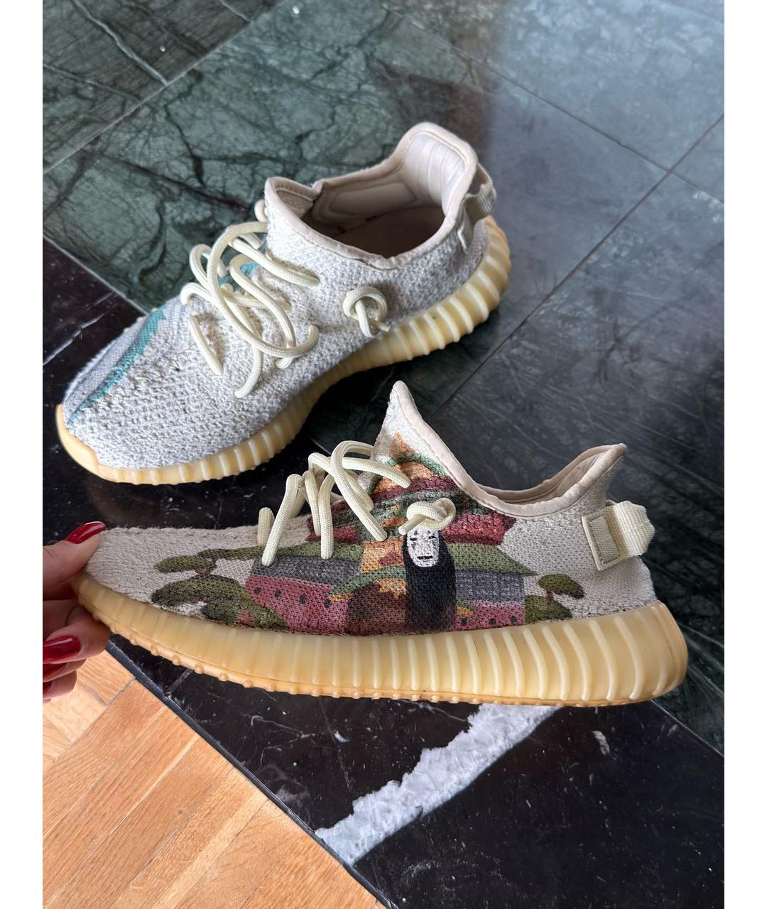 ADIDAS YEEZY Бежевые текстильные кроссовки, фото 4