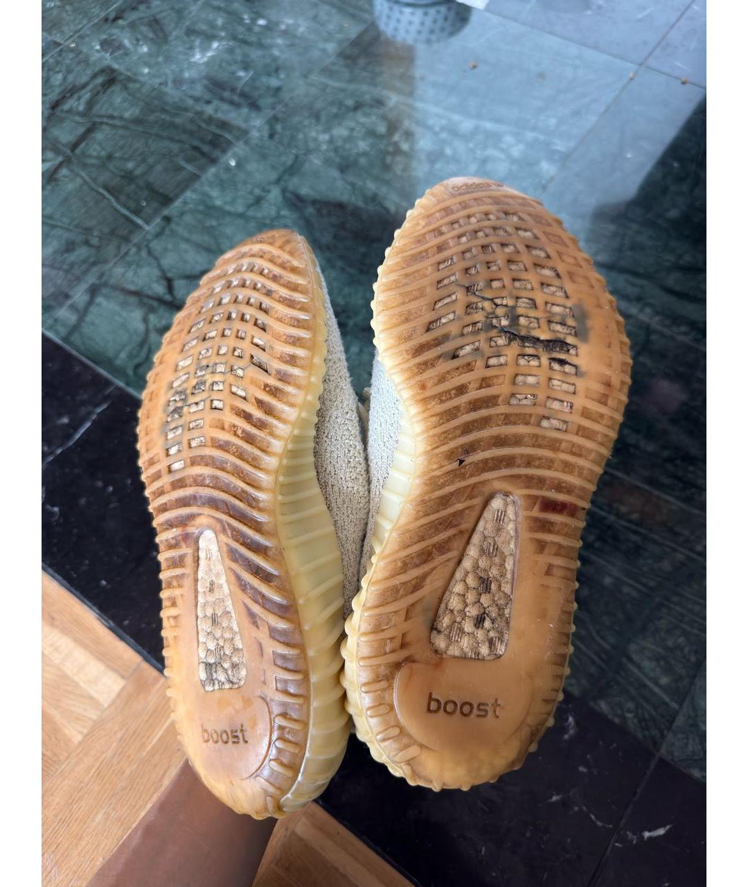 ADIDAS YEEZY Бежевые текстильные кроссовки, фото 6