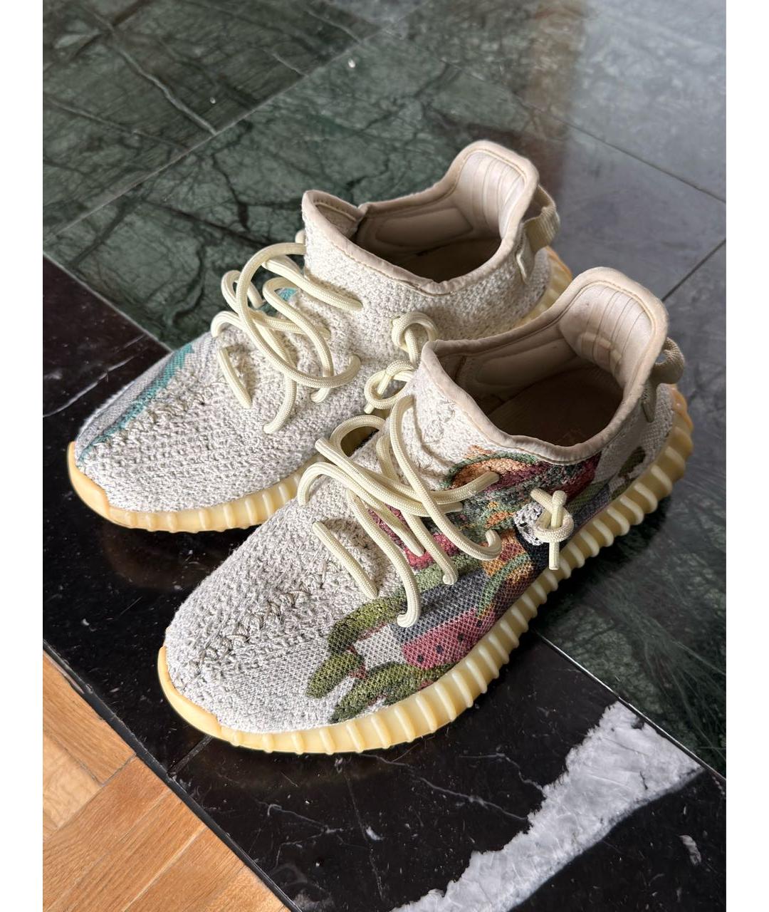 ADIDAS YEEZY Бежевые текстильные кроссовки, фото 2