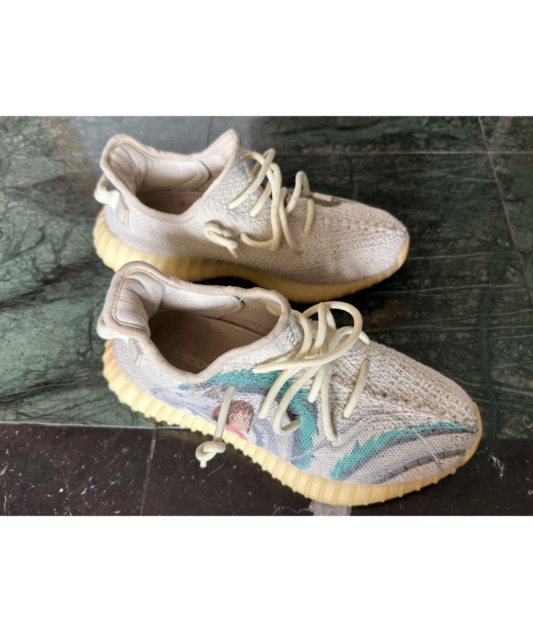 ADIDAS YEEZY Бежевые текстильные кроссовки, фото 5