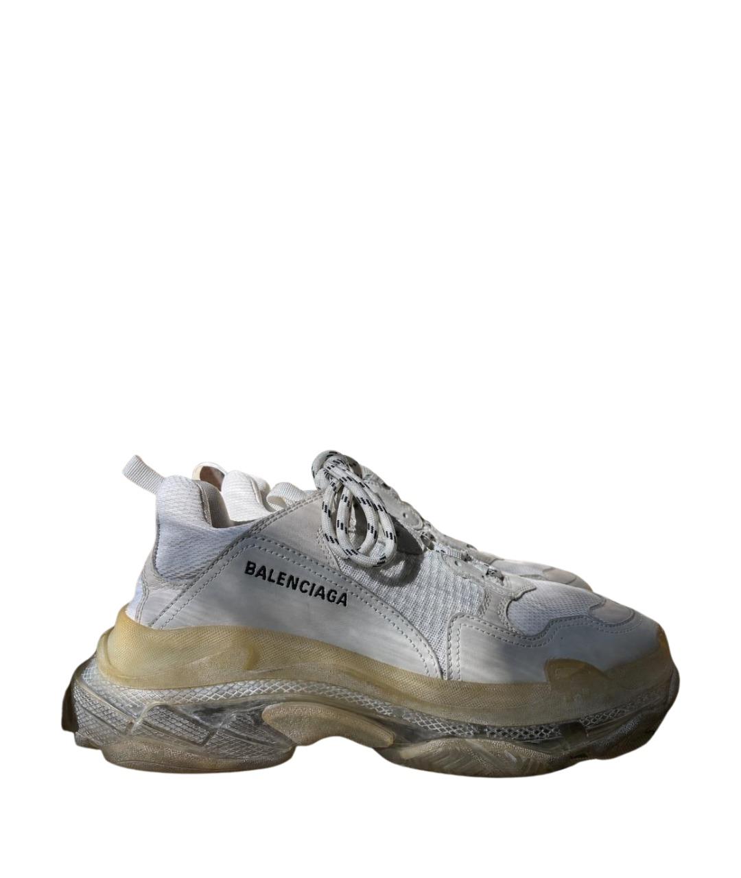 BALENCIAGA Белые текстильные низкие кроссовки / кеды, фото 1
