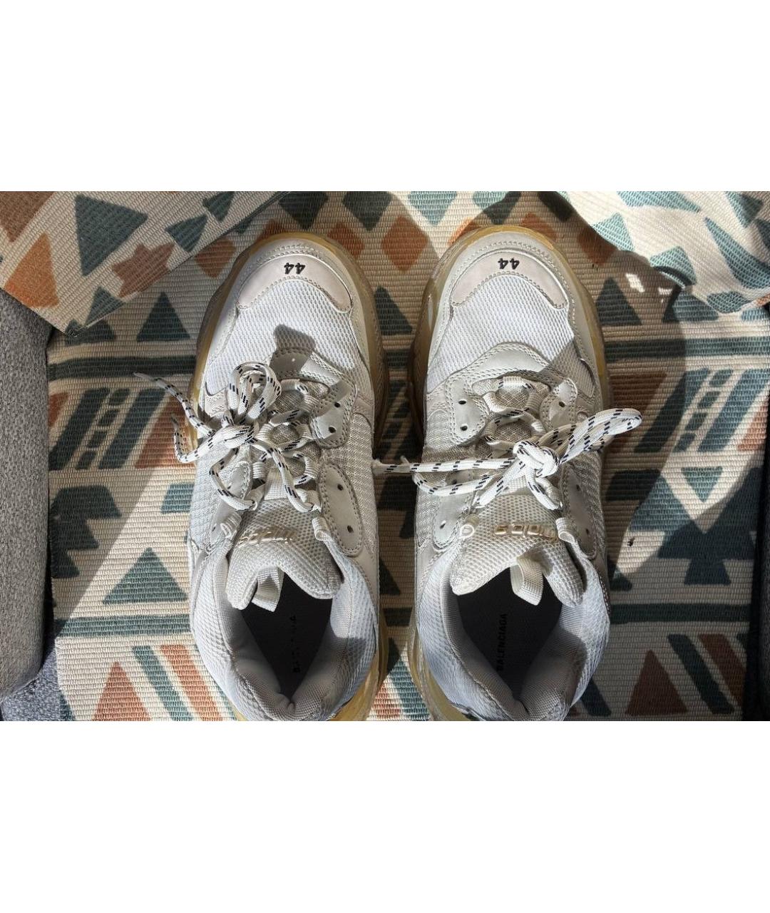 BALENCIAGA Белые текстильные низкие кроссовки / кеды, фото 7