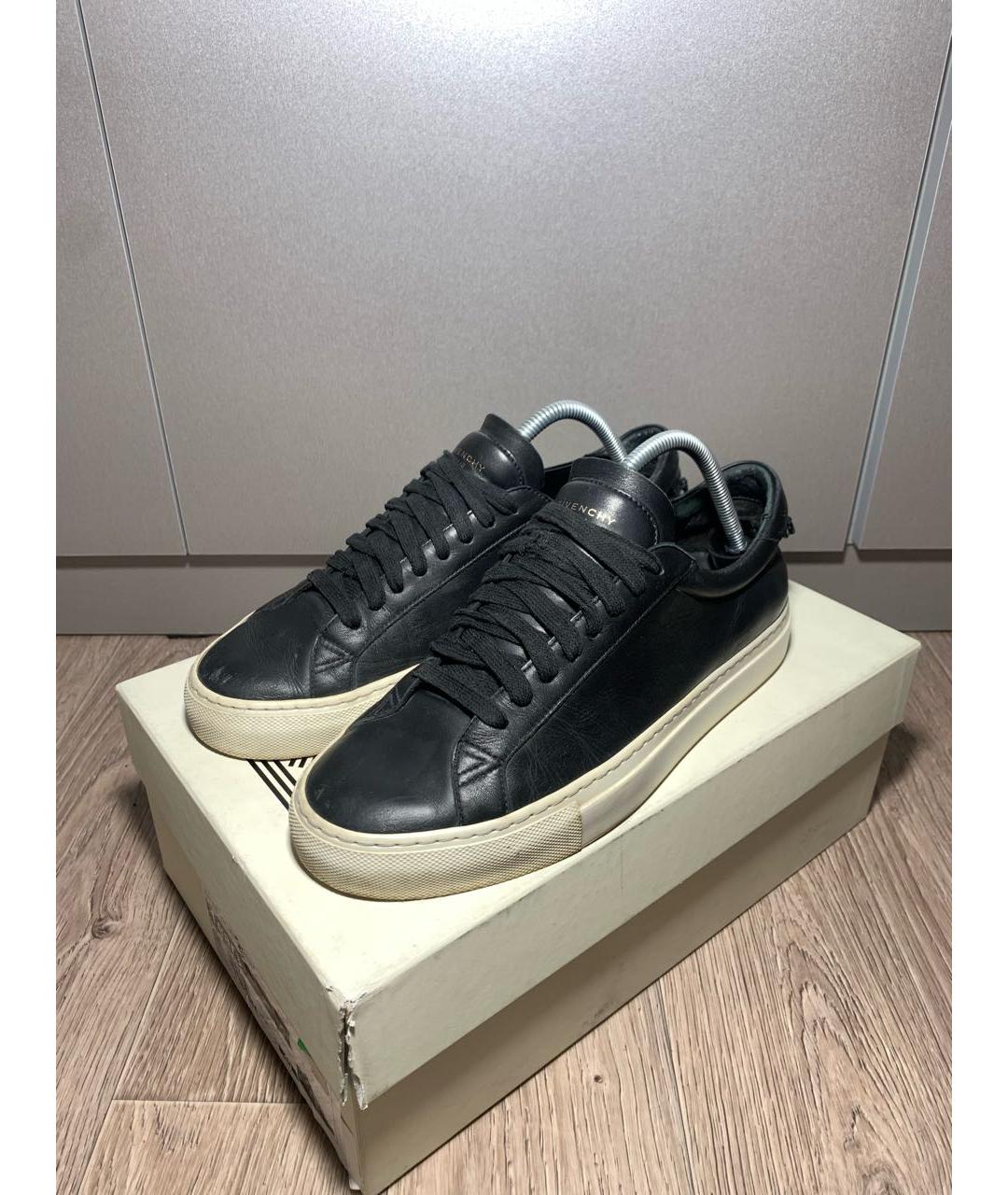 GIVENCHY Черные кожаные низкие кроссовки / кеды, фото 3