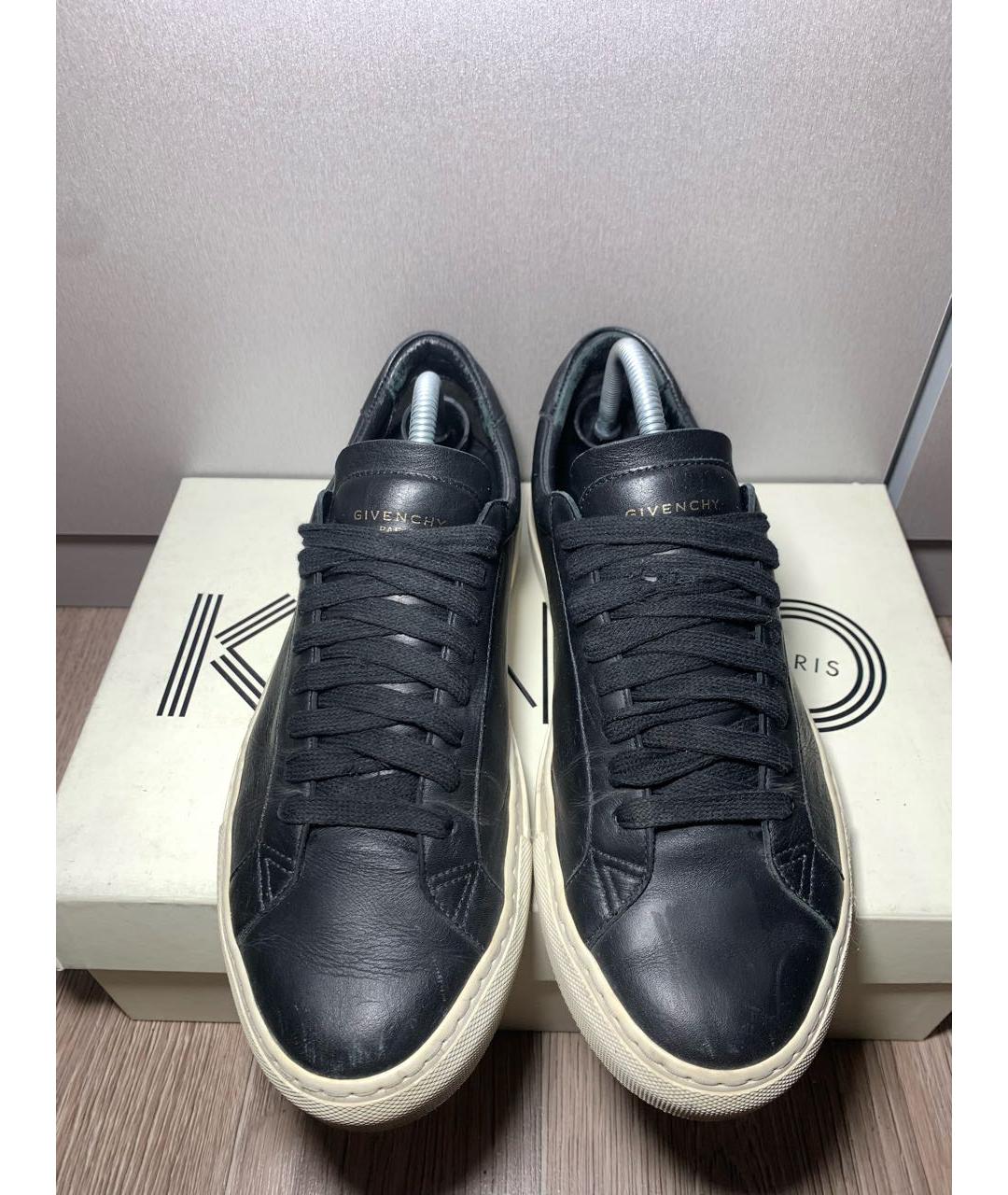 GIVENCHY Черные кожаные низкие кроссовки / кеды, фото 5