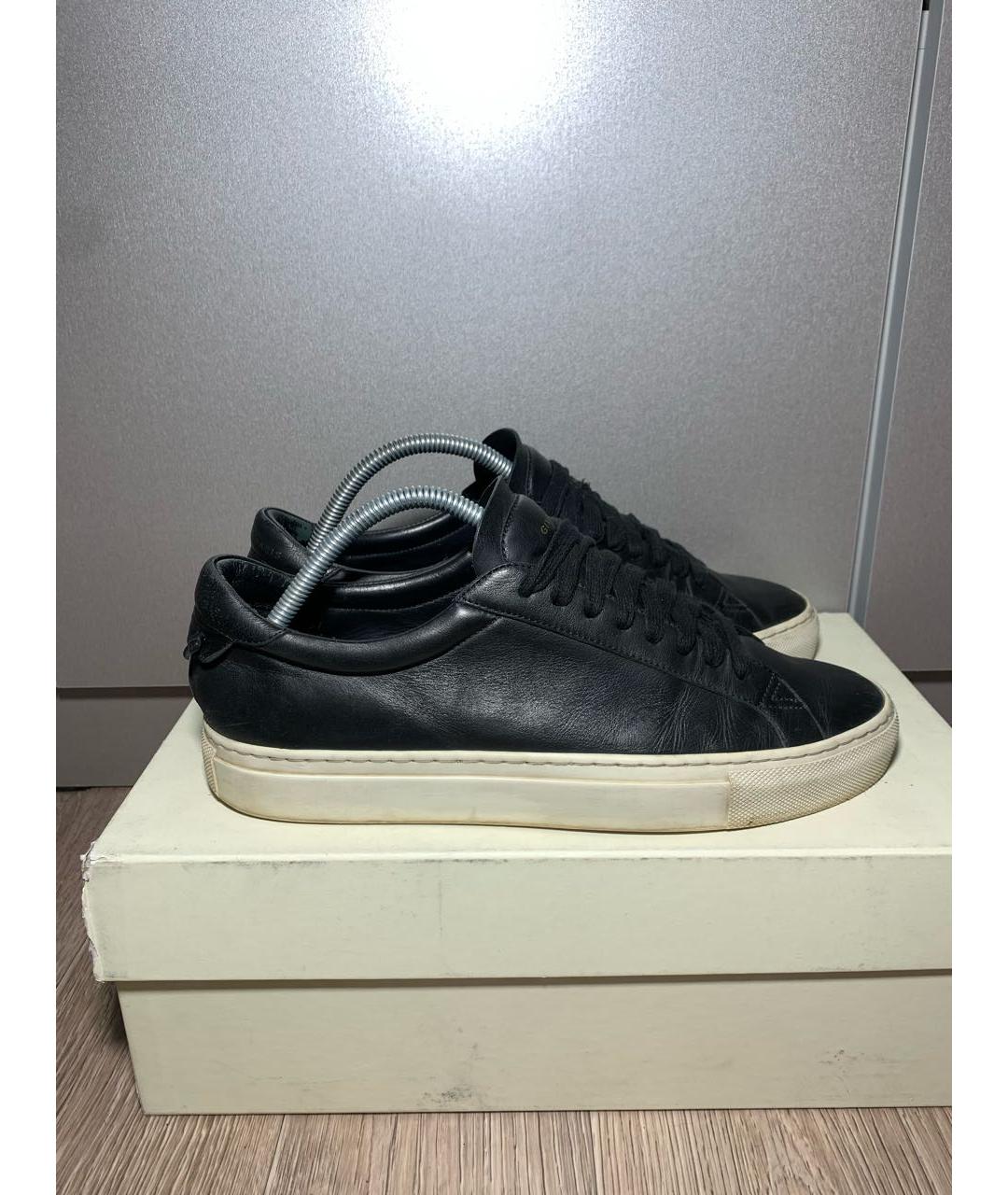 GIVENCHY Черные кожаные низкие кроссовки / кеды, фото 8