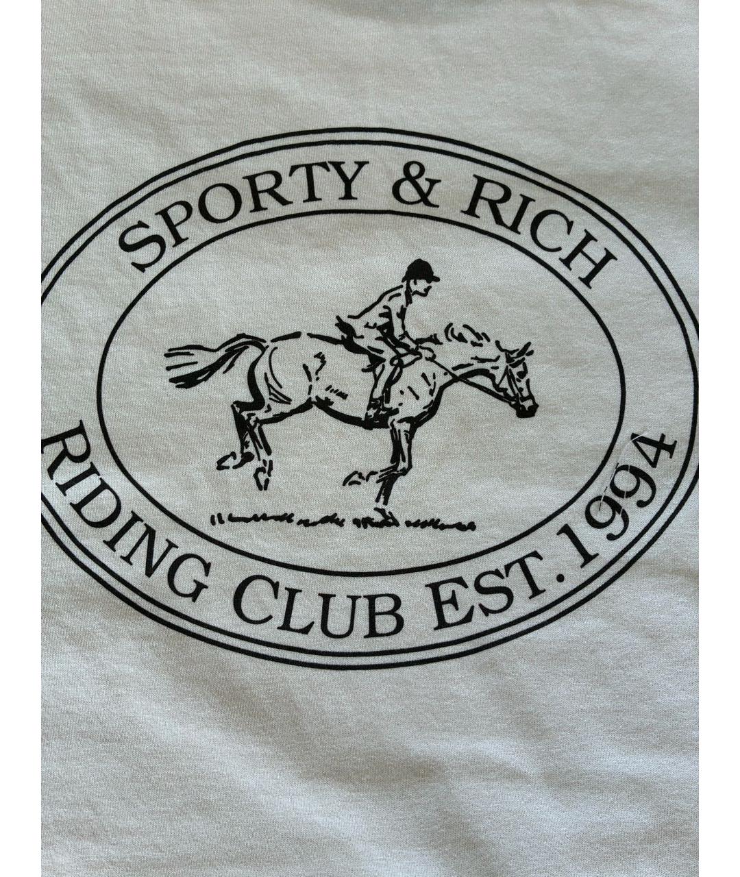 SPORTY AND RICH Бежевая хлопковая футболка, фото 7