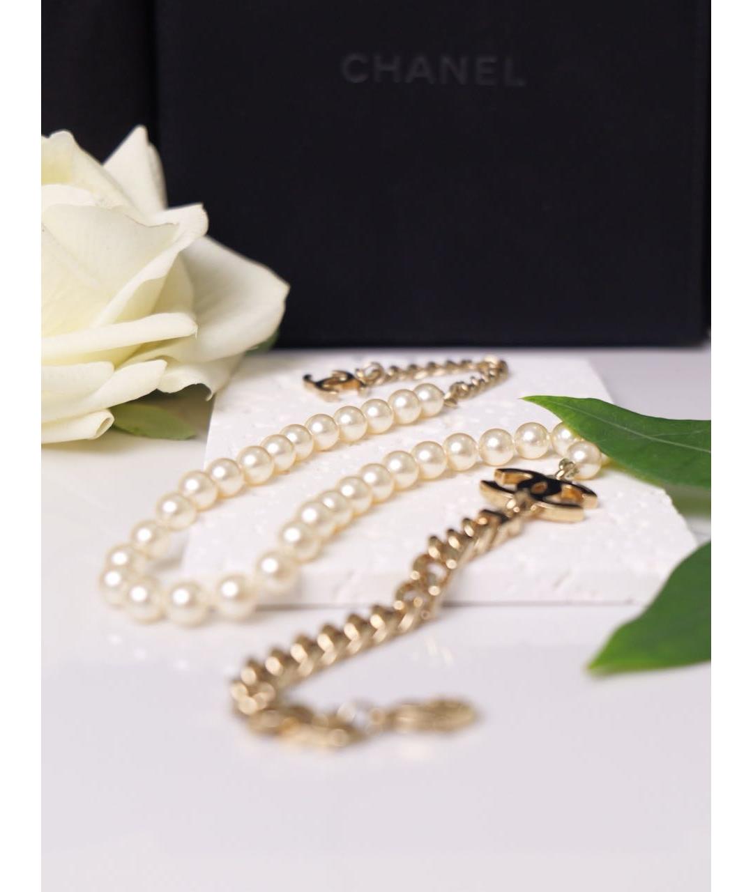 CHANEL Белое жемчужное колье, фото 4
