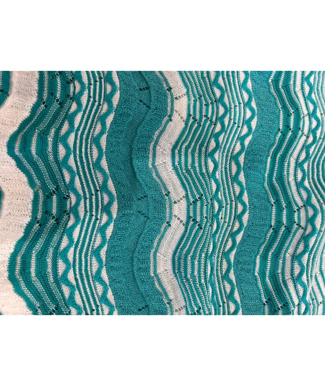 M MISSONI Бирюзовый хлопко-эластановый костюм с юбками, фото 4