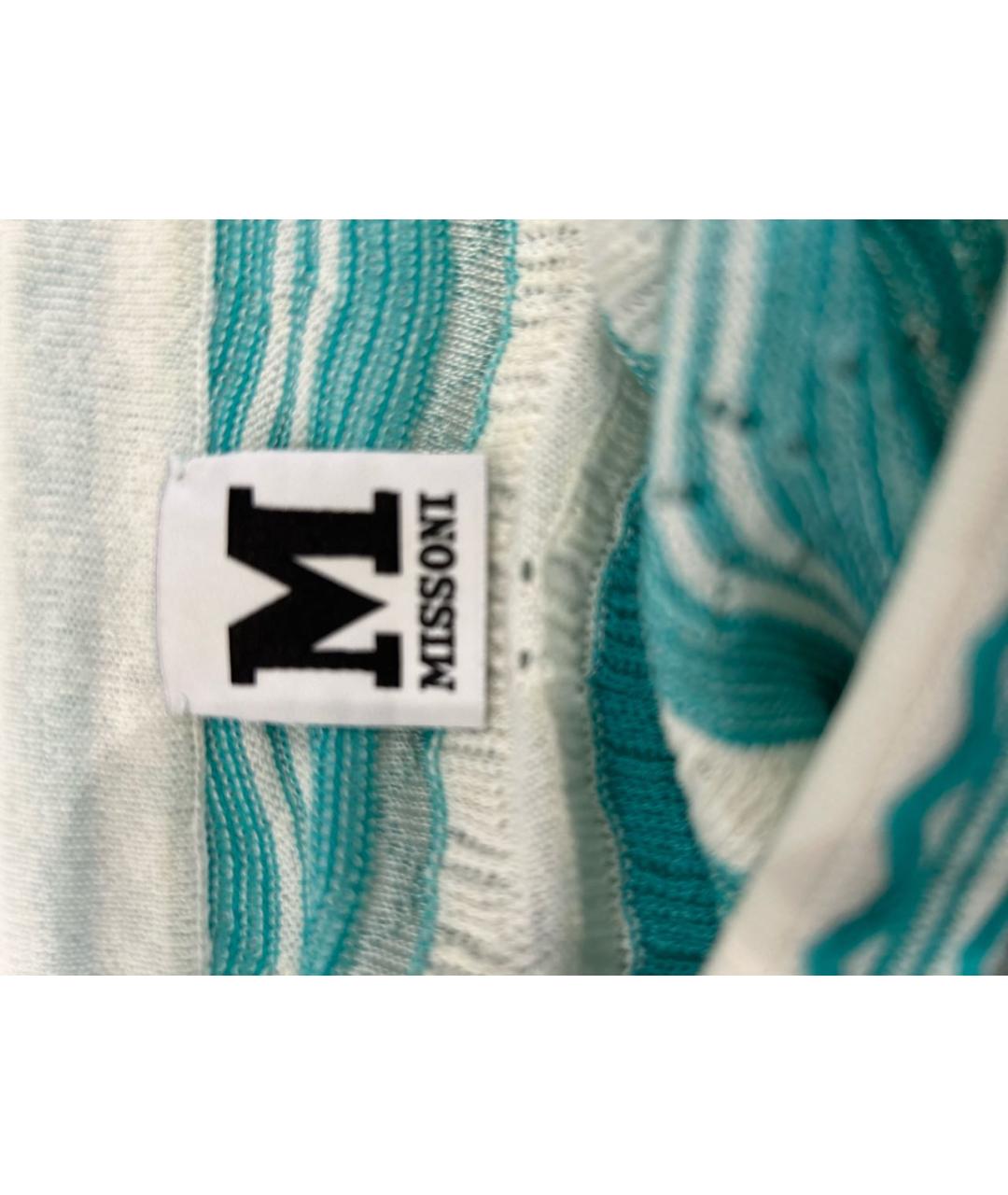 M MISSONI Бирюзовый хлопко-эластановый костюм с юбками, фото 3