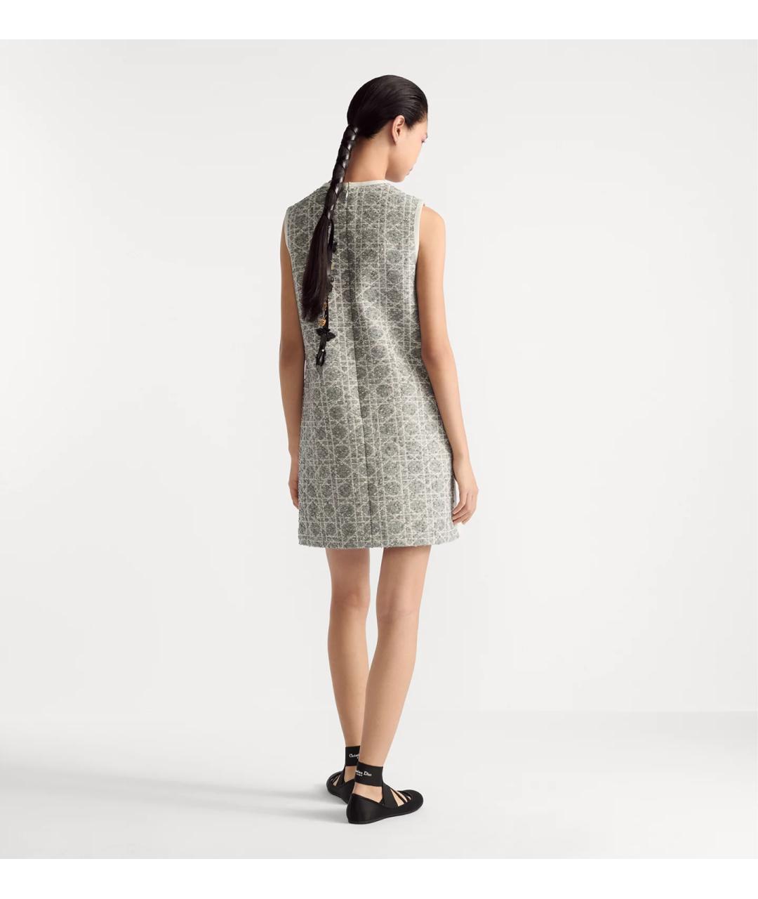 CHRISTIAN DIOR Серое повседневное платье, фото 4