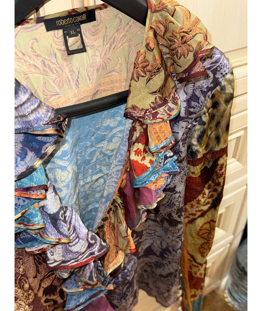 ROBERTO CAVALLI Мульти шелковая блузы, фото 3