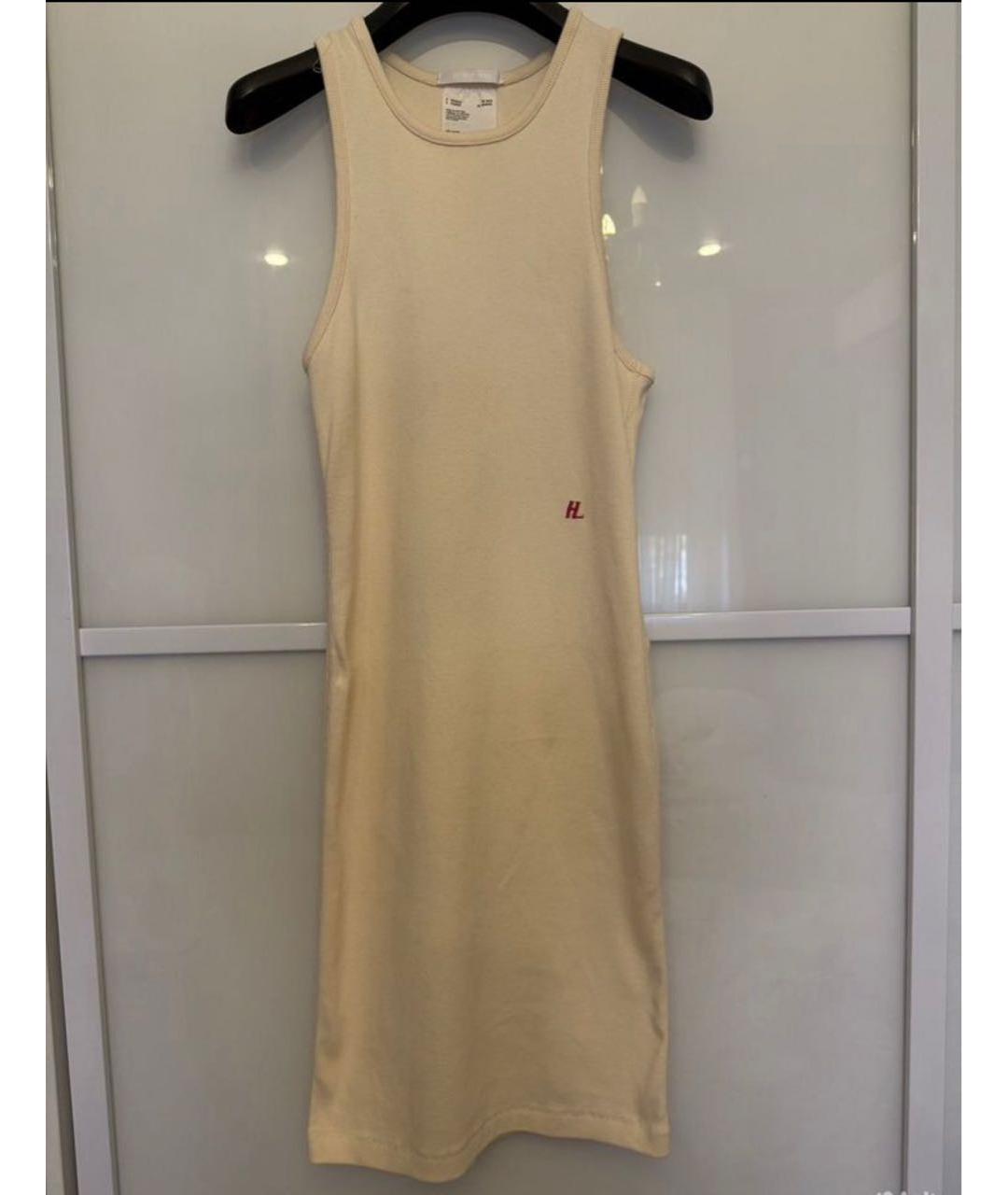 HELMUT LANG Бежевое хлопковое повседневное платье, фото 5