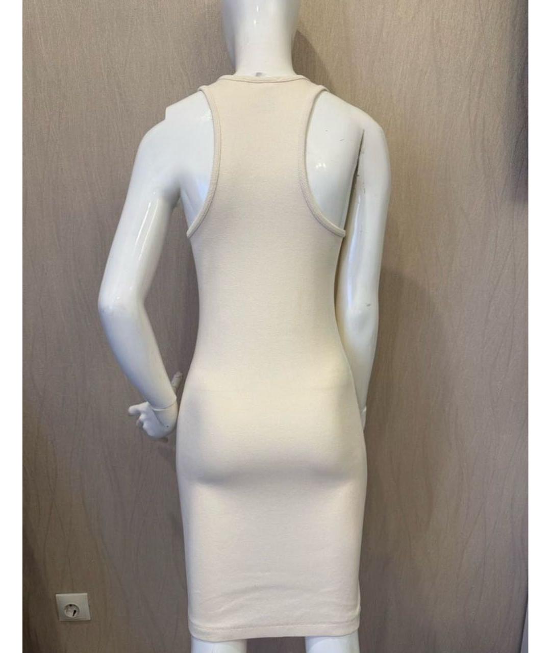 HELMUT LANG Бежевое хлопковое повседневное платье, фото 2