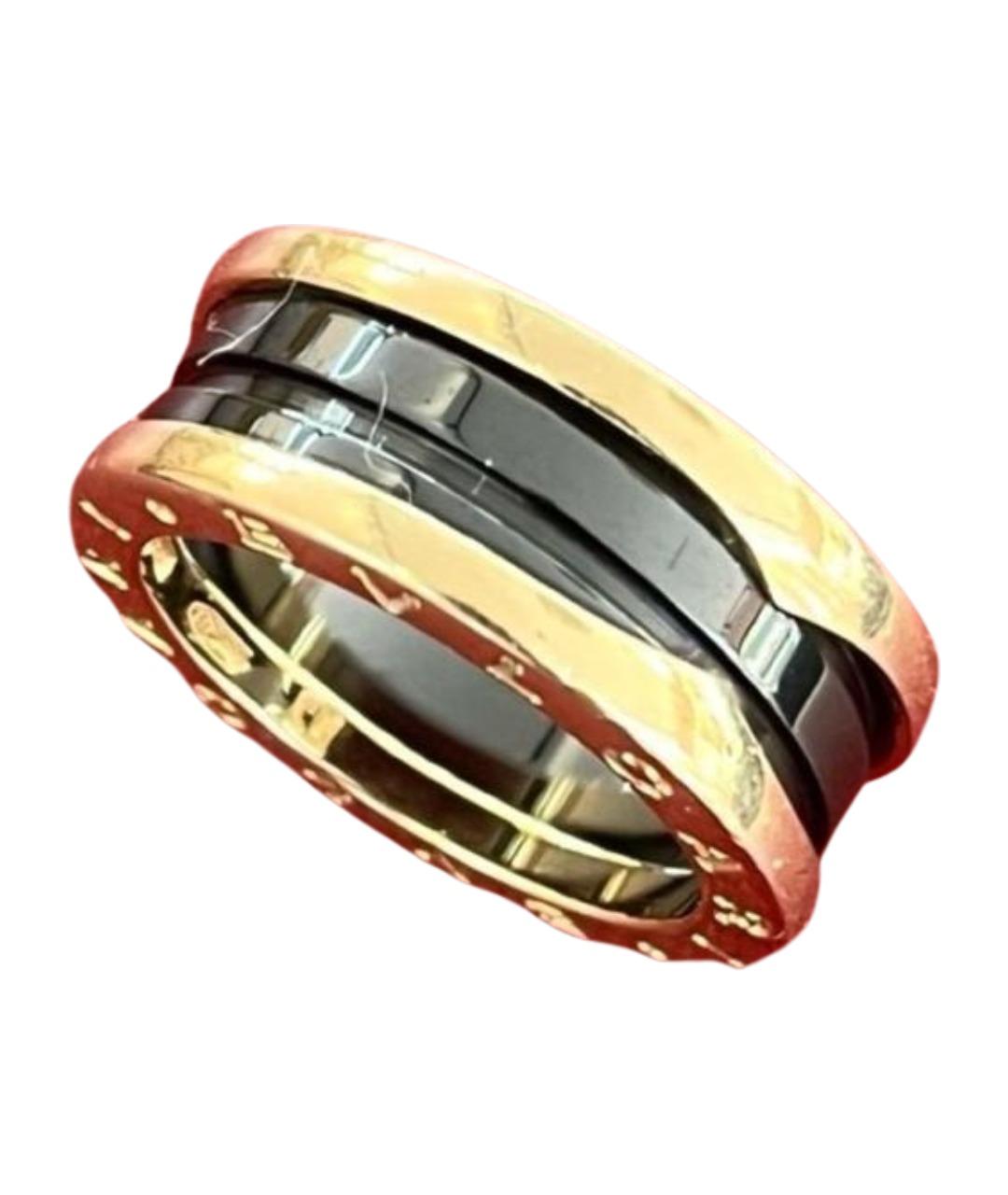 BVLGARI Черное кольцо из розового золота, фото 1