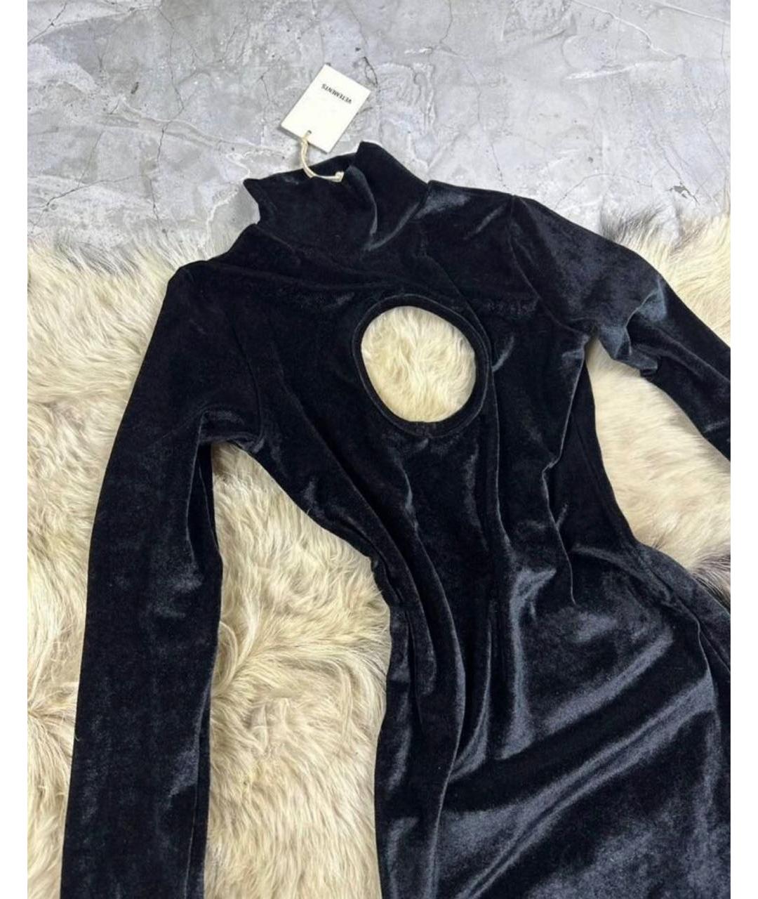 VETEMENTS Черное велюровое коктейльное платье, фото 2