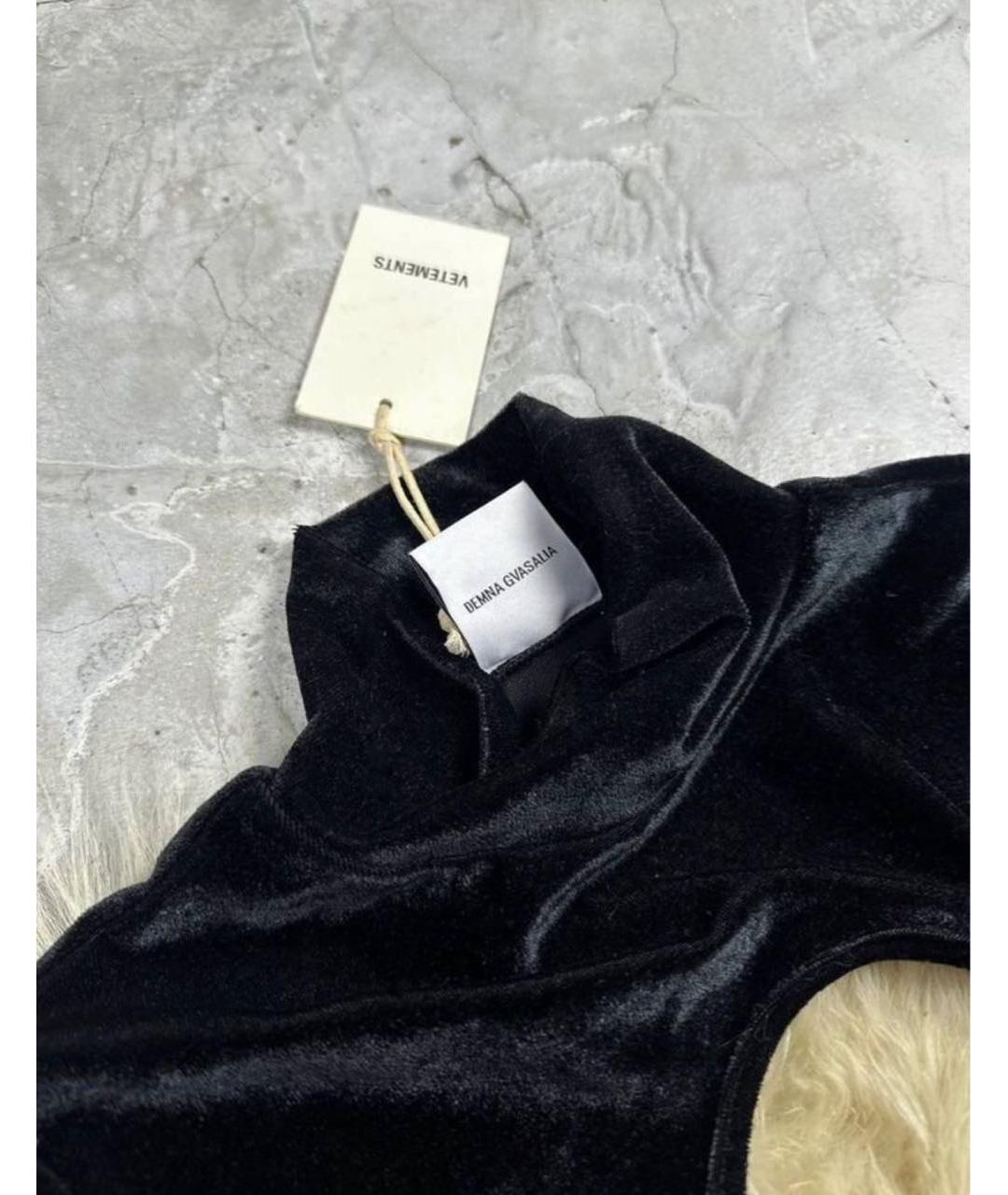 VETEMENTS Черное велюровое коктейльное платье, фото 3