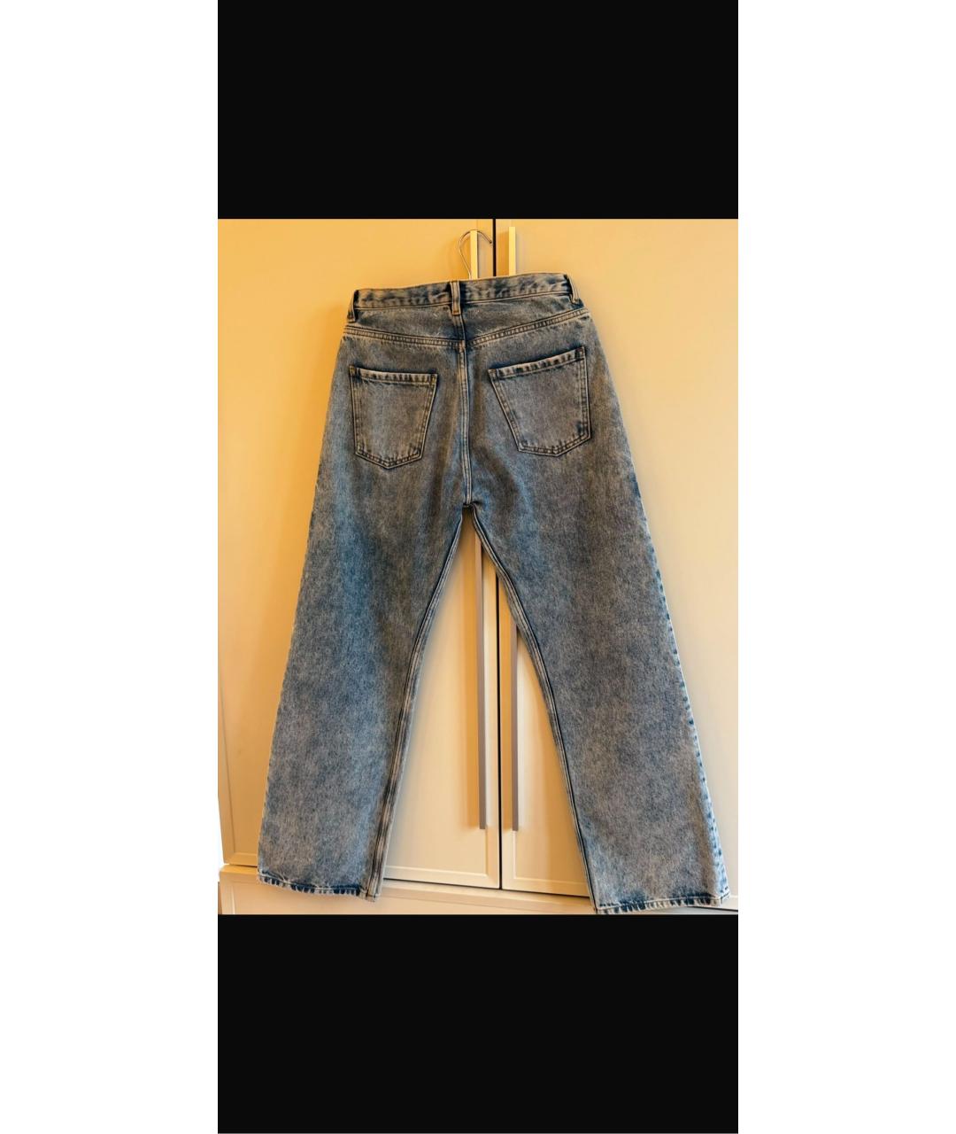 MAISON MARGIELA Синие хлопковые прямые джинсы, фото 2