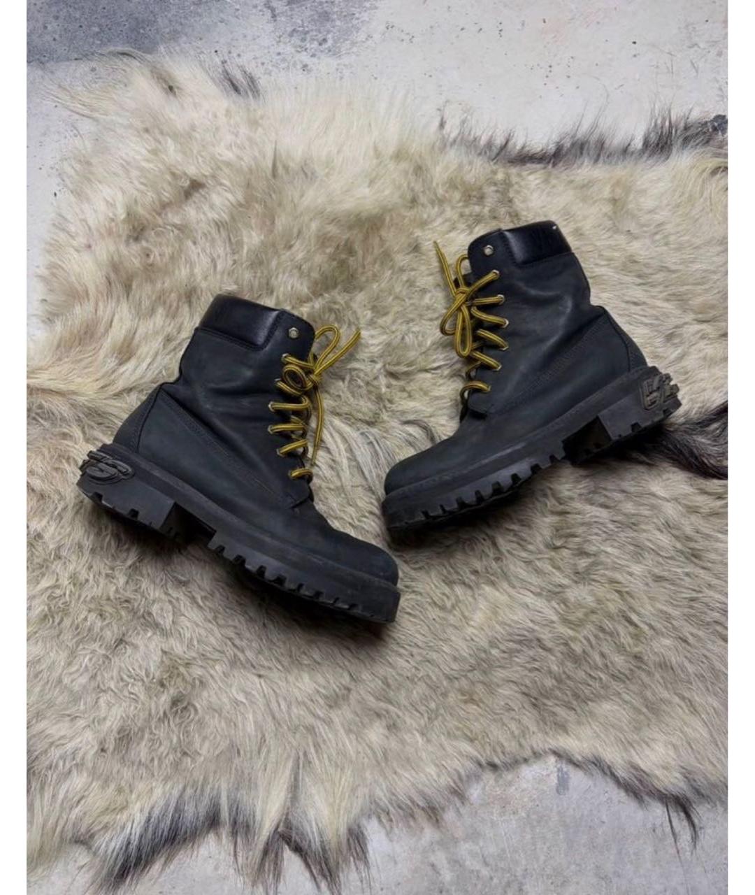 VETEMENTS Черные нубуковые ботинки, фото 9