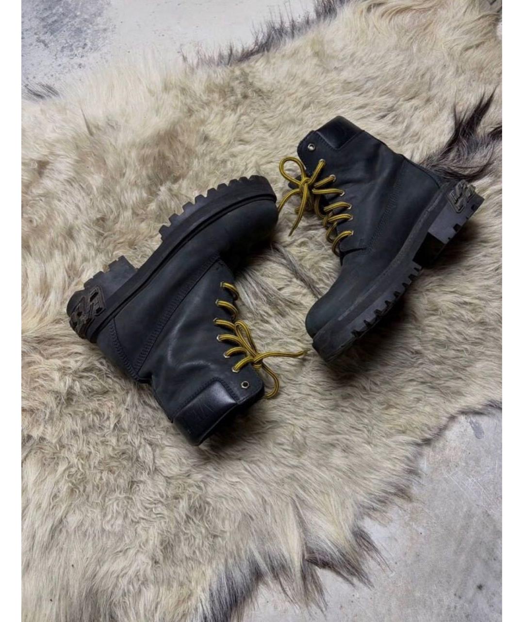 VETEMENTS Черные нубуковые ботинки, фото 4