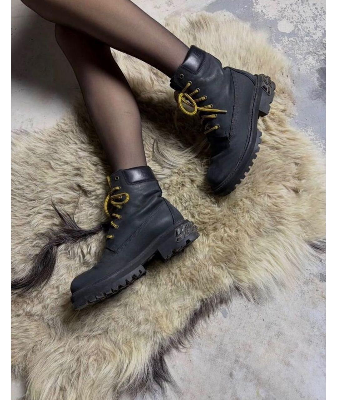 VETEMENTS Черные нубуковые ботинки, фото 8