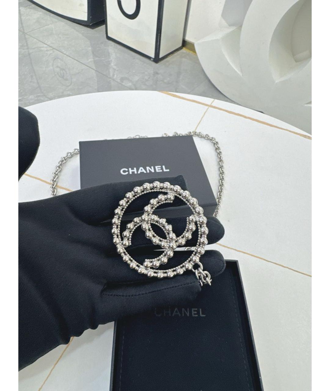 CHANEL Серебряное металлическое колье, фото 3