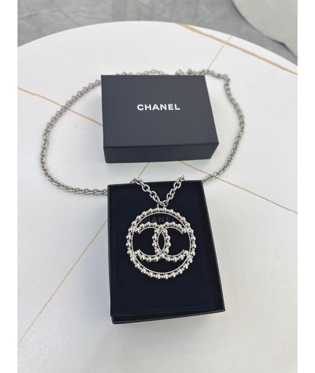 CHANEL Серебряное металлическое колье, фото 4