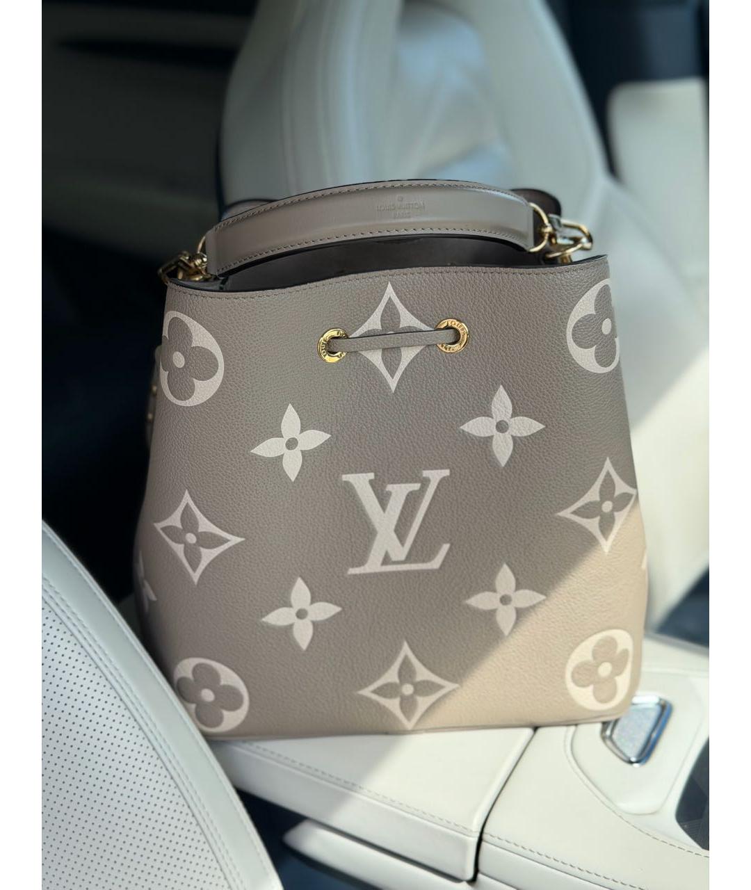 LOUIS VUITTON Бежевая кожаная сумка тоут, фото 3