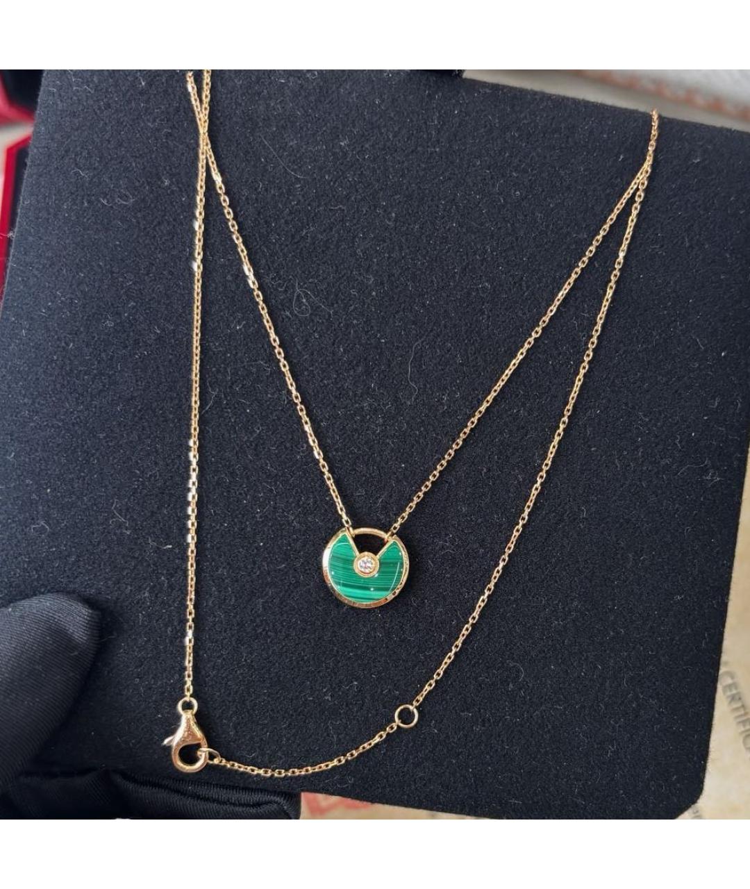 CARTIER Зеленое колье из розового золота, фото 3