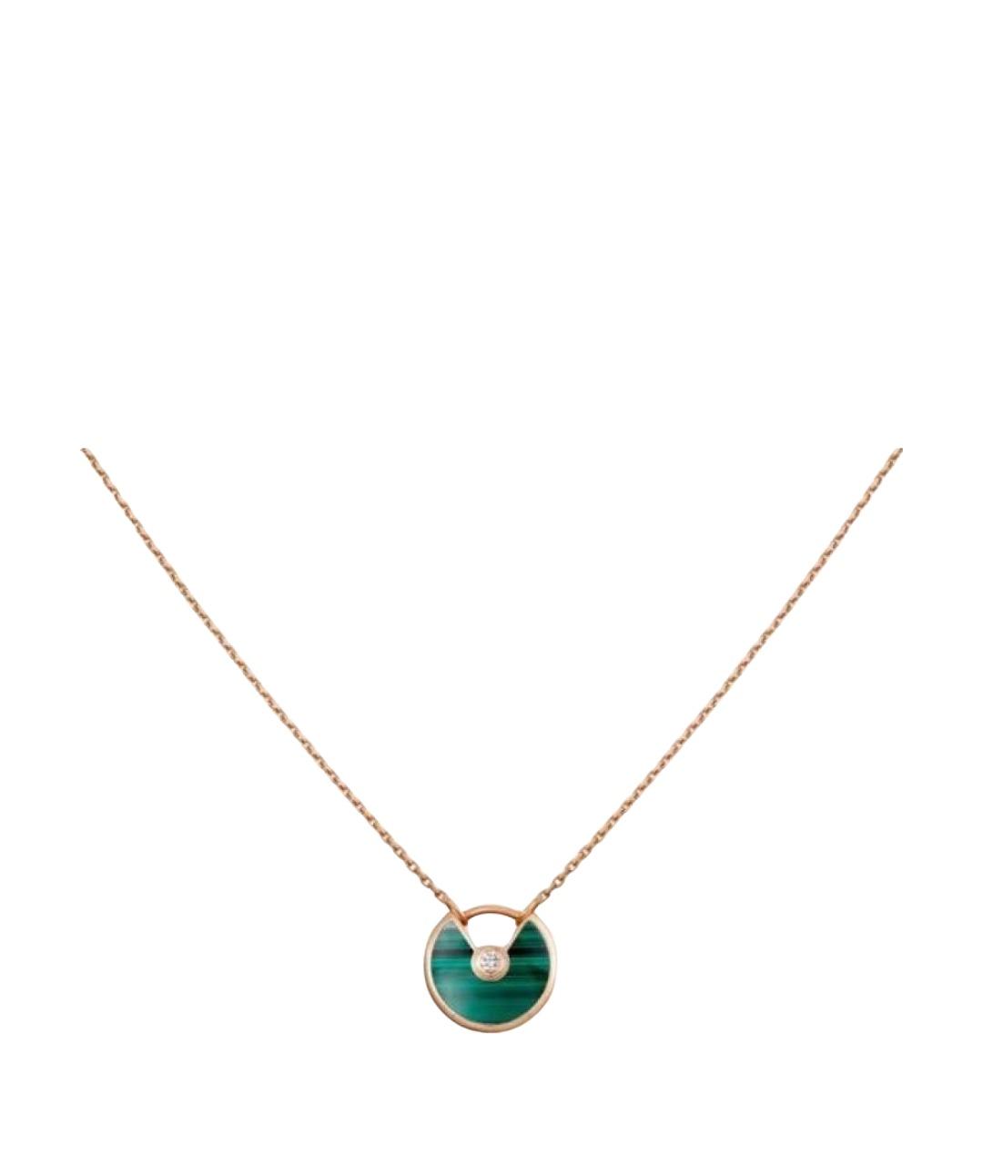 CARTIER Зеленое колье из розового золота, фото 1