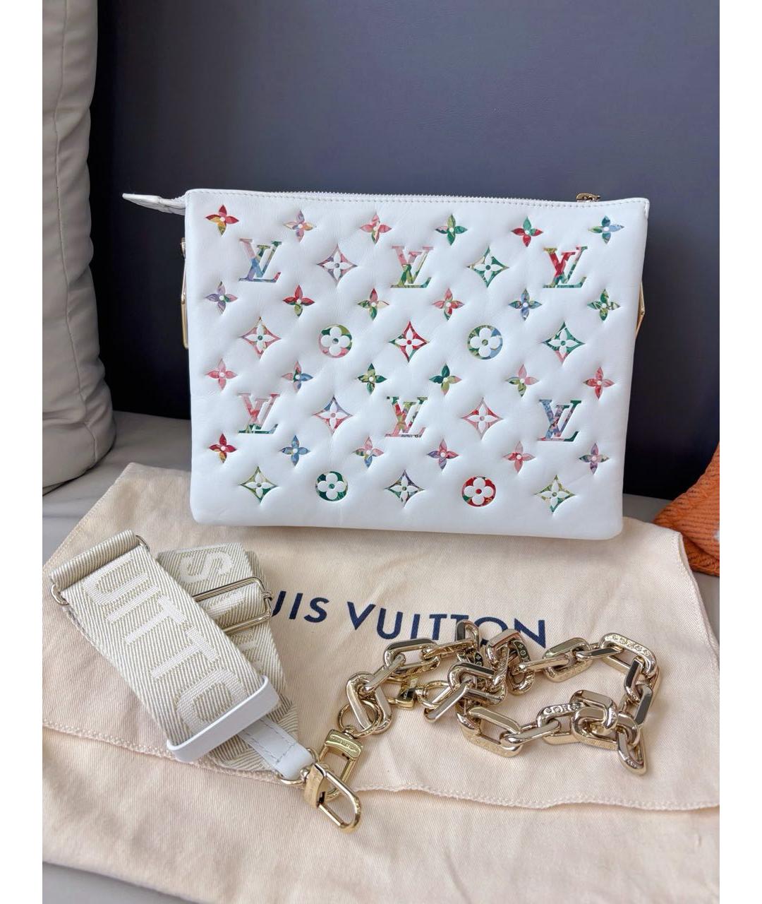 LOUIS VUITTON Белая кожаная сумка через плечо, фото 2