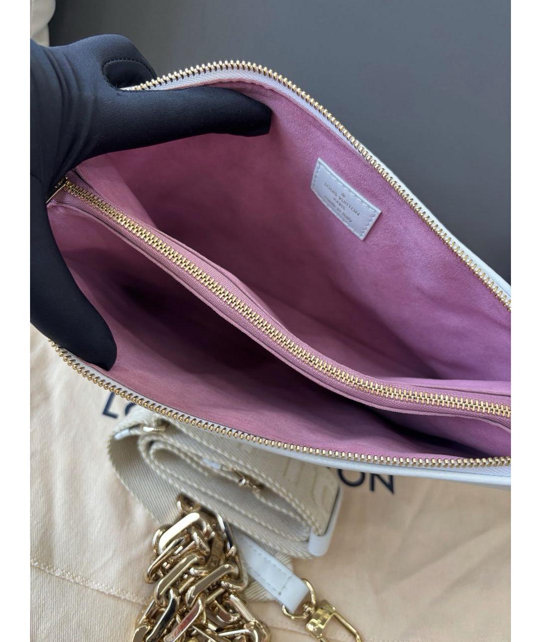 LOUIS VUITTON Белая кожаная сумка через плечо, фото 6