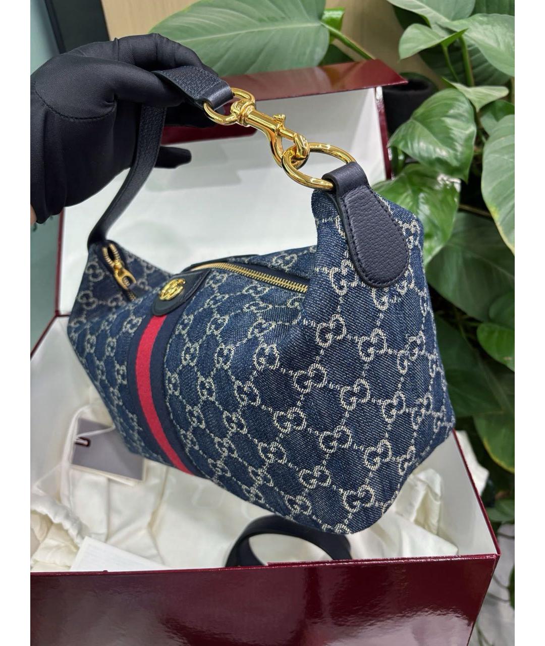 GUCCI Темно-синяя сумка через плечо, фото 4