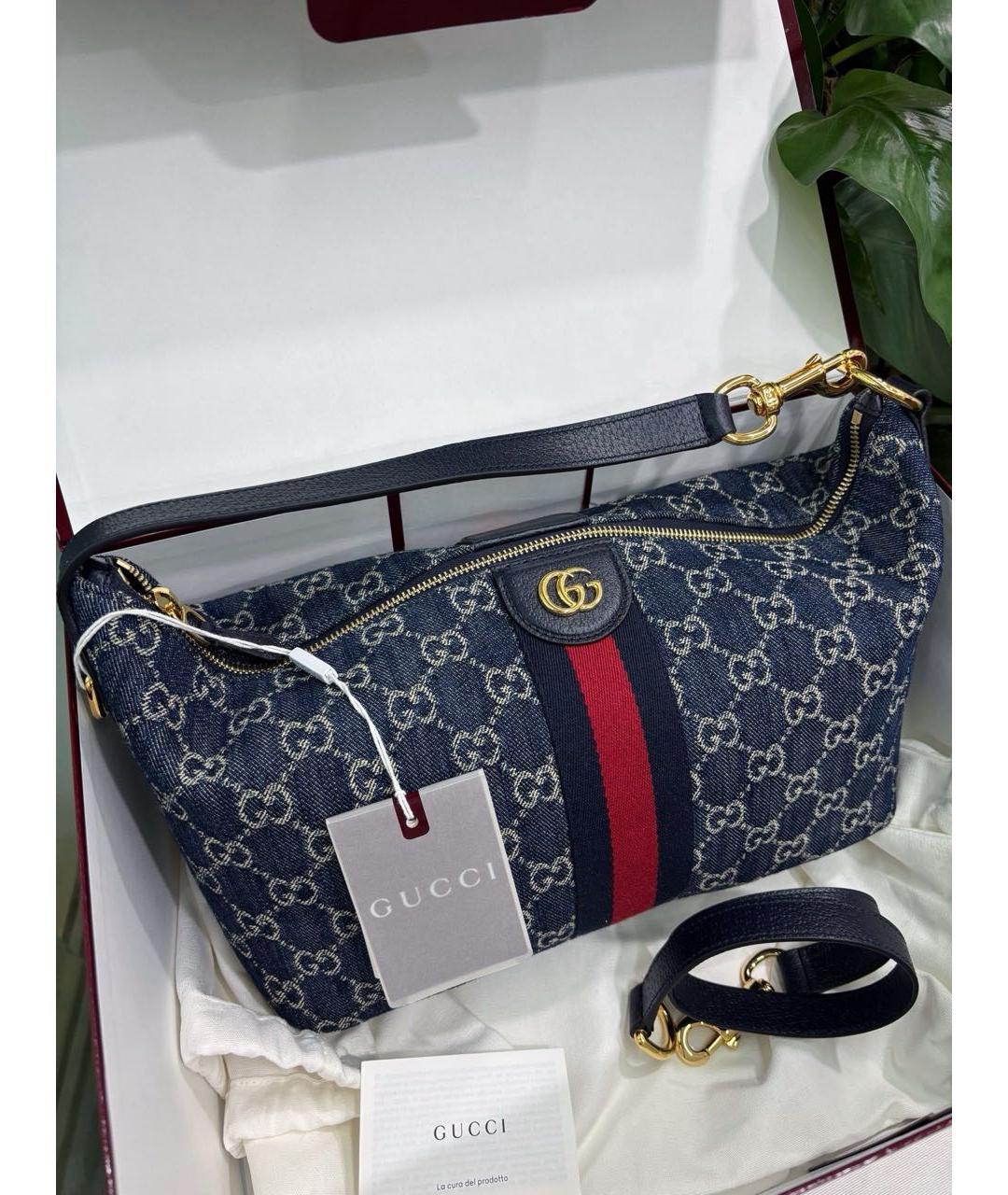 GUCCI Темно-синяя сумка через плечо, фото 3