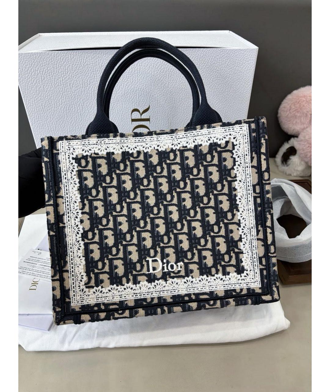 CHRISTIAN DIOR Темно-синяя сумка тоут, фото 2
