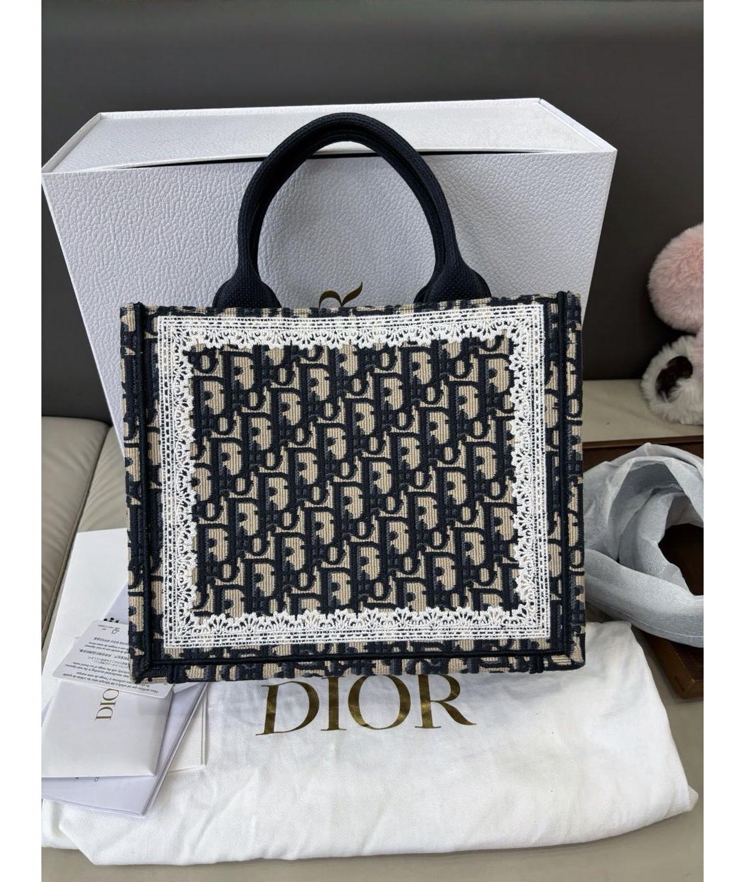 CHRISTIAN DIOR Темно-синяя сумка тоут, фото 4