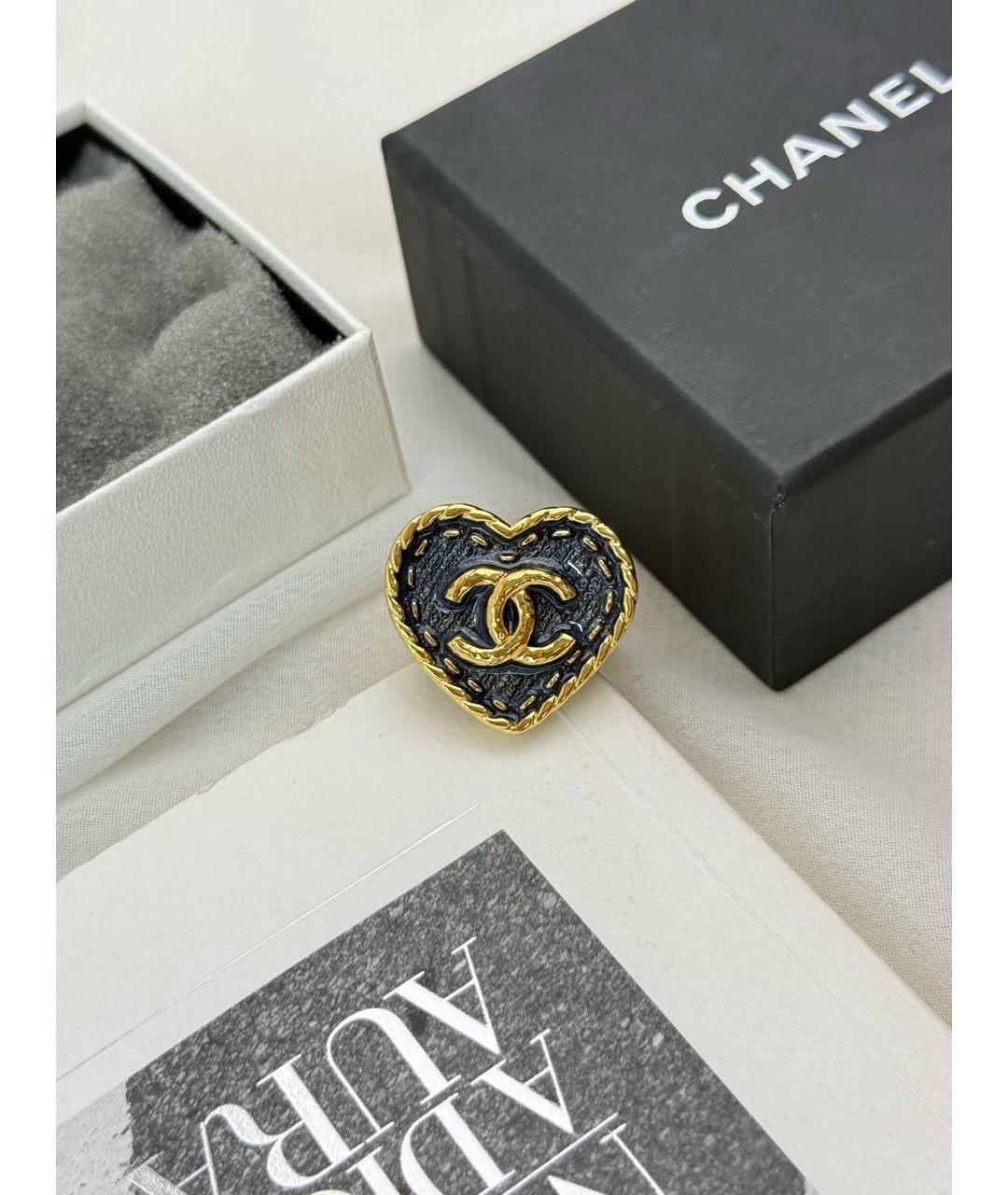 CHANEL Золотое металлическое кольцо, фото 6