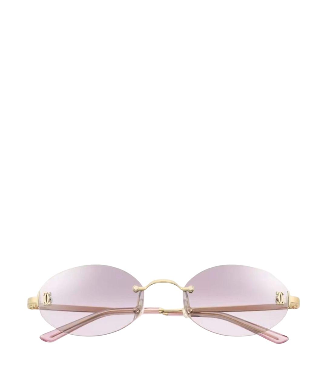 CARTIER Розовые металлические солнцезащитные очки, фото 1