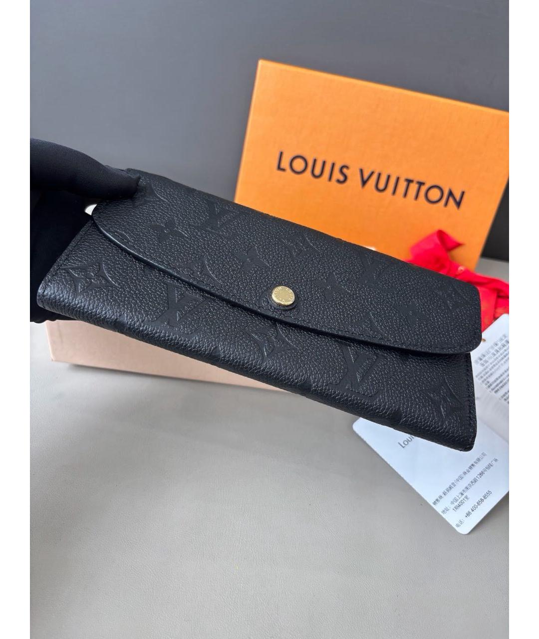 LOUIS VUITTON Черный кожаный кошелек, фото 5