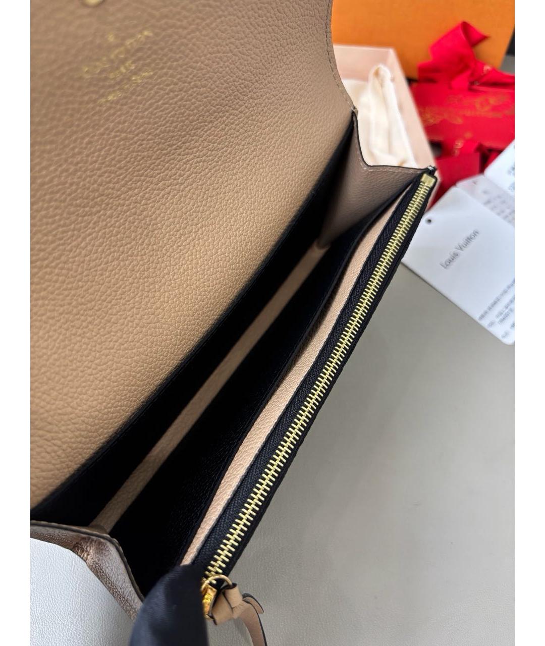 LOUIS VUITTON Черный кожаный кошелек, фото 7
