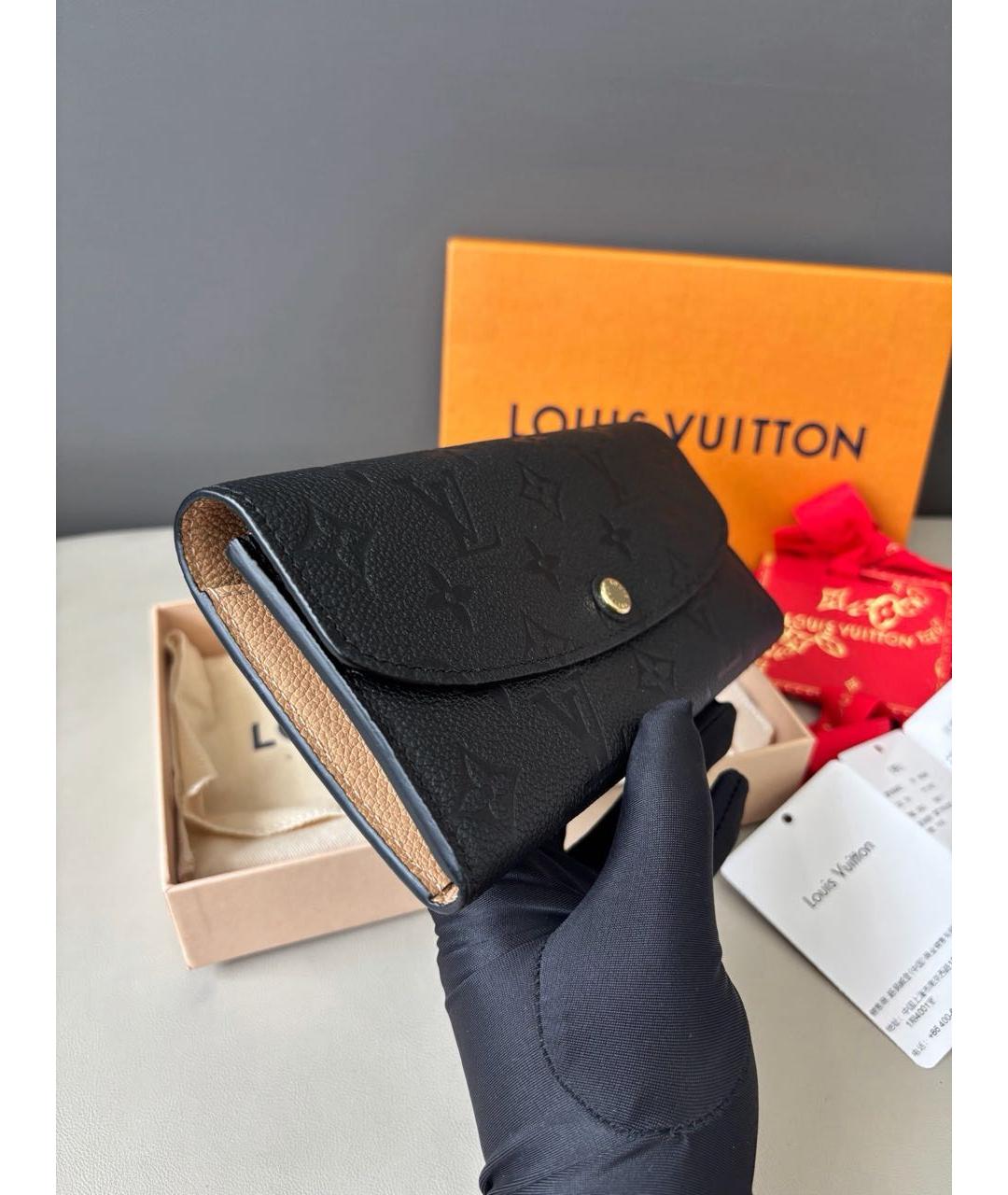 LOUIS VUITTON Черный кожаный кошелек, фото 3