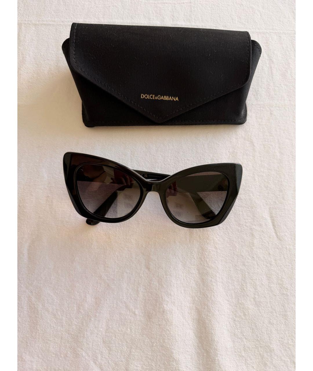 DOLCE&GABBANA Черные пластиковые солнцезащитные очки, фото 4