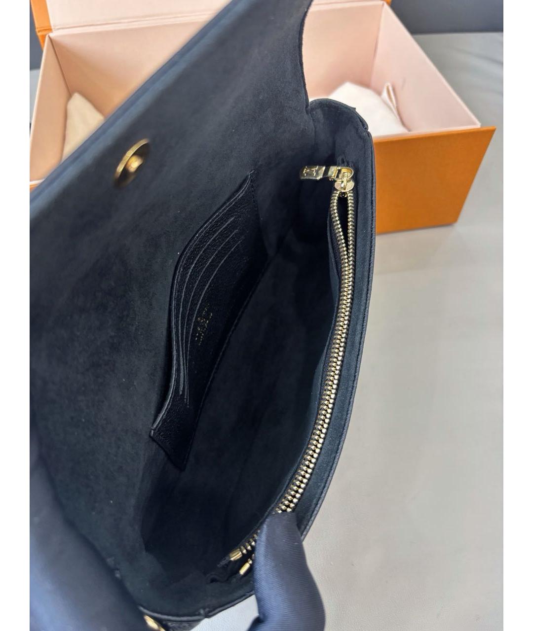 LOUIS VUITTON Черная кожаная сумка через плечо, фото 7