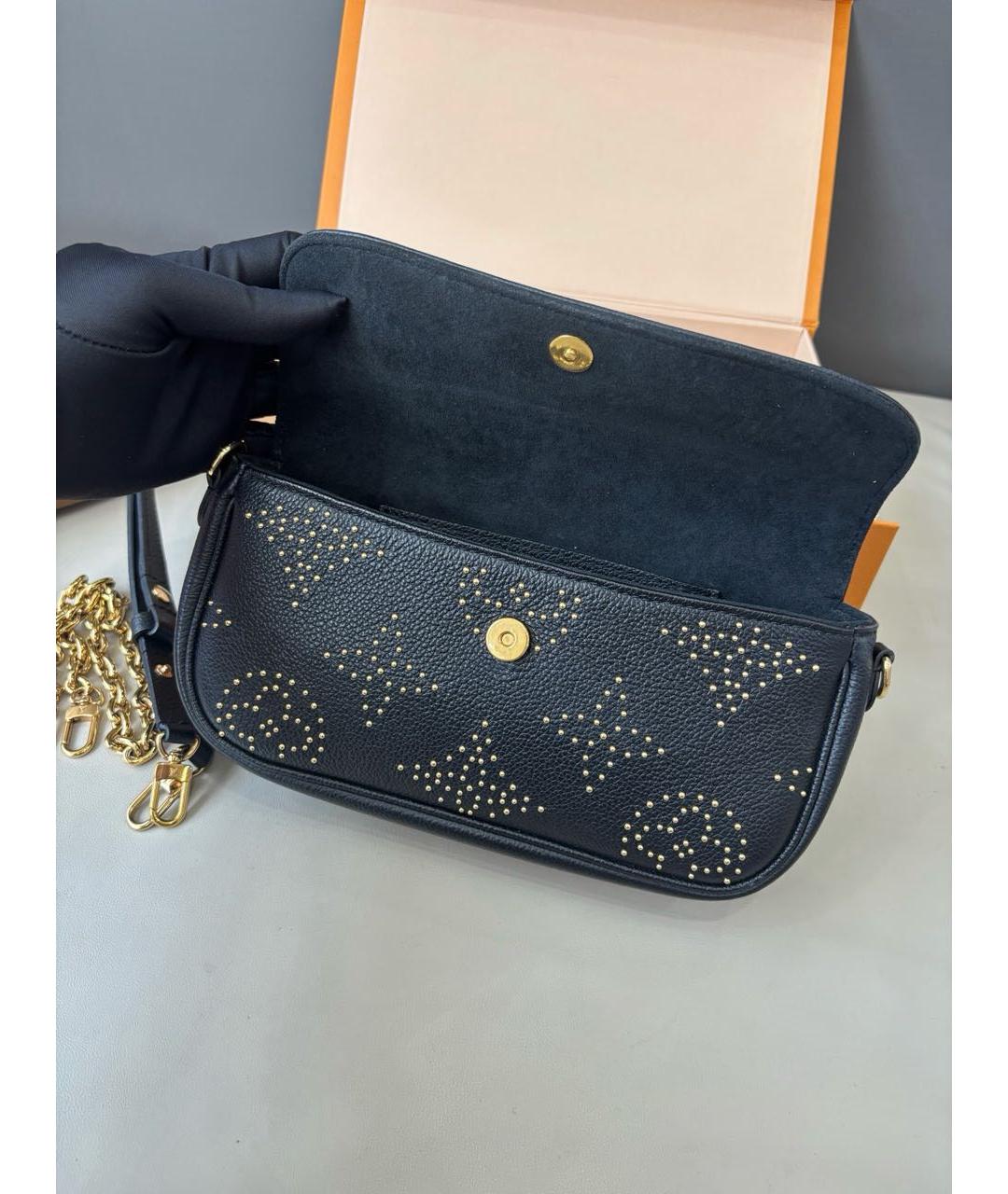 LOUIS VUITTON Черная кожаная сумка через плечо, фото 6