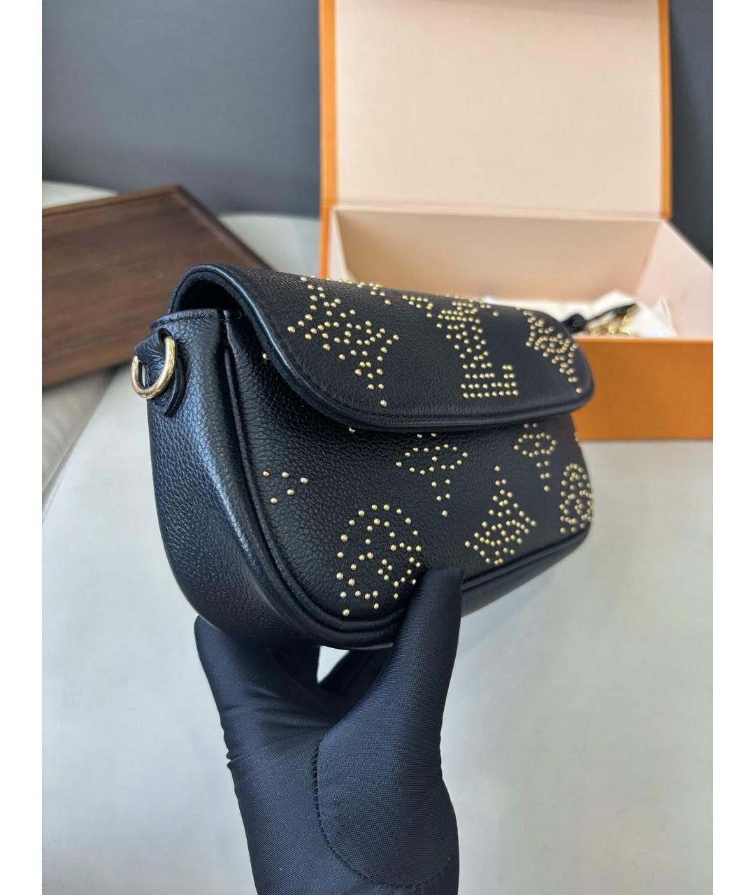 LOUIS VUITTON Черная кожаная сумка через плечо, фото 3