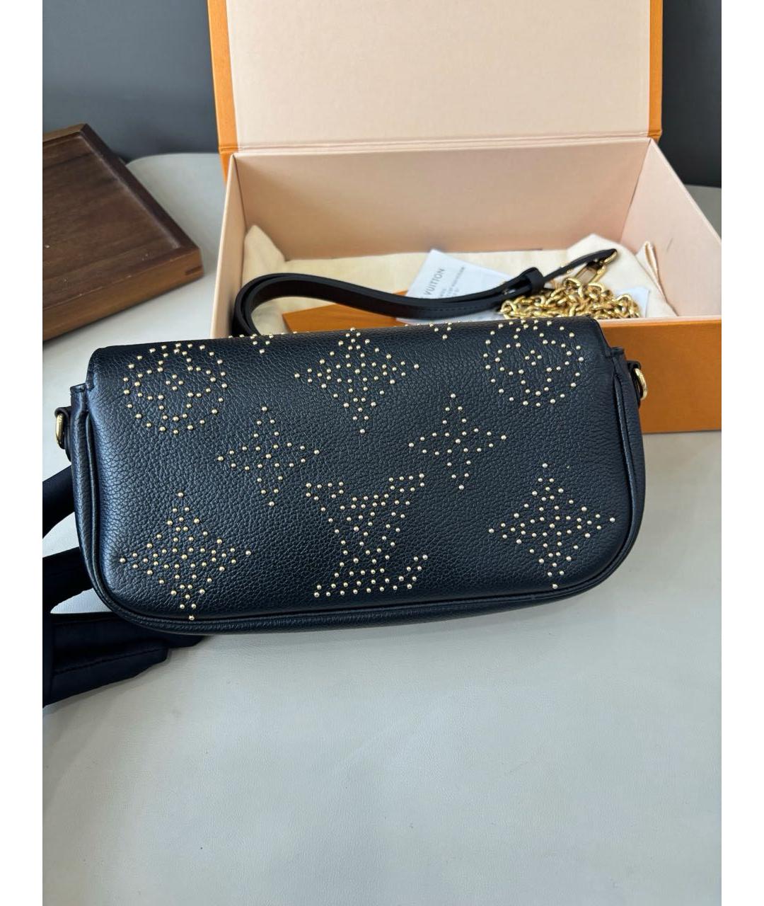 LOUIS VUITTON Черная кожаная сумка через плечо, фото 4