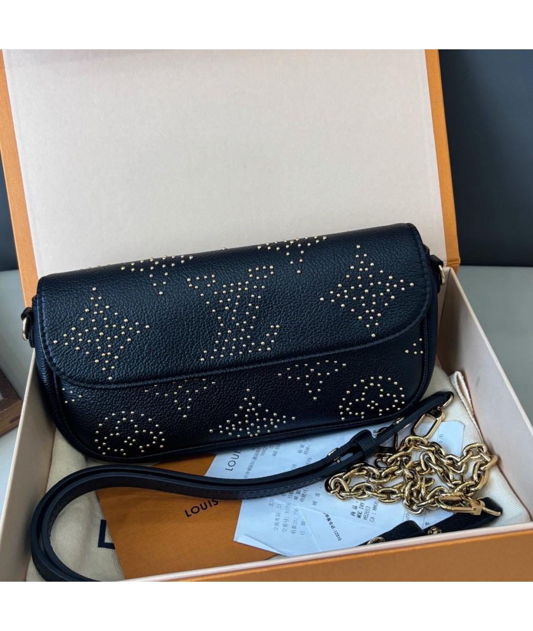 LOUIS VUITTON Черная кожаная сумка через плечо, фото 2